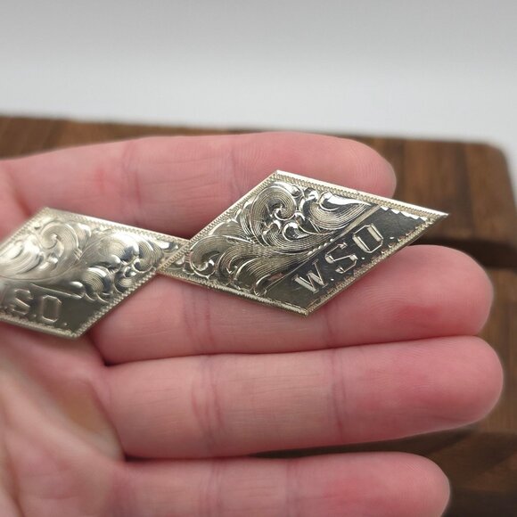 Sterling Silver WSO Initials Cuff Links B48 - Picture 3 of 7
